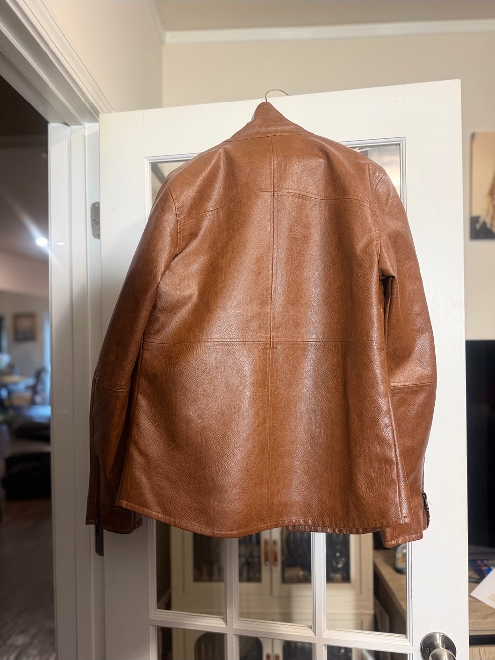 NYC Brown Leather Bomber Jacket